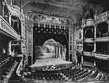 The Empire Palace Theatre auditorium (opened 1892) designed by Frank Matcham, as printed in the 11th May 1911 edition of <i>Illustrated London News</i> (JPG)