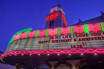 Fox Theater Bakersfield, California (outside Los Angeles and San Francisco): Marquee at Night Closeup