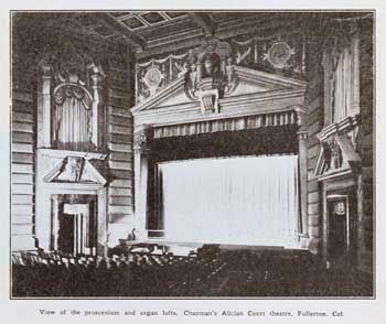 “View of the proscenium and organ lofts”, a photo which appeared in the 31 October 1925 issue of <i>Motion Picture News</i>, held by the Museum of Modern Art Library (New York) and digitized by the Internet Archive (JPG)