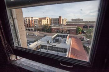 Fox Theatre, Fullerton, Los Angeles: Greater Metropolitan Area: Projection Booth window looking south