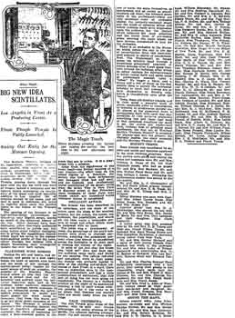 Review of opening night, as printed in the 7th January 1913 edition of the <i>Los Angeles Times</i> (270KB PDF)