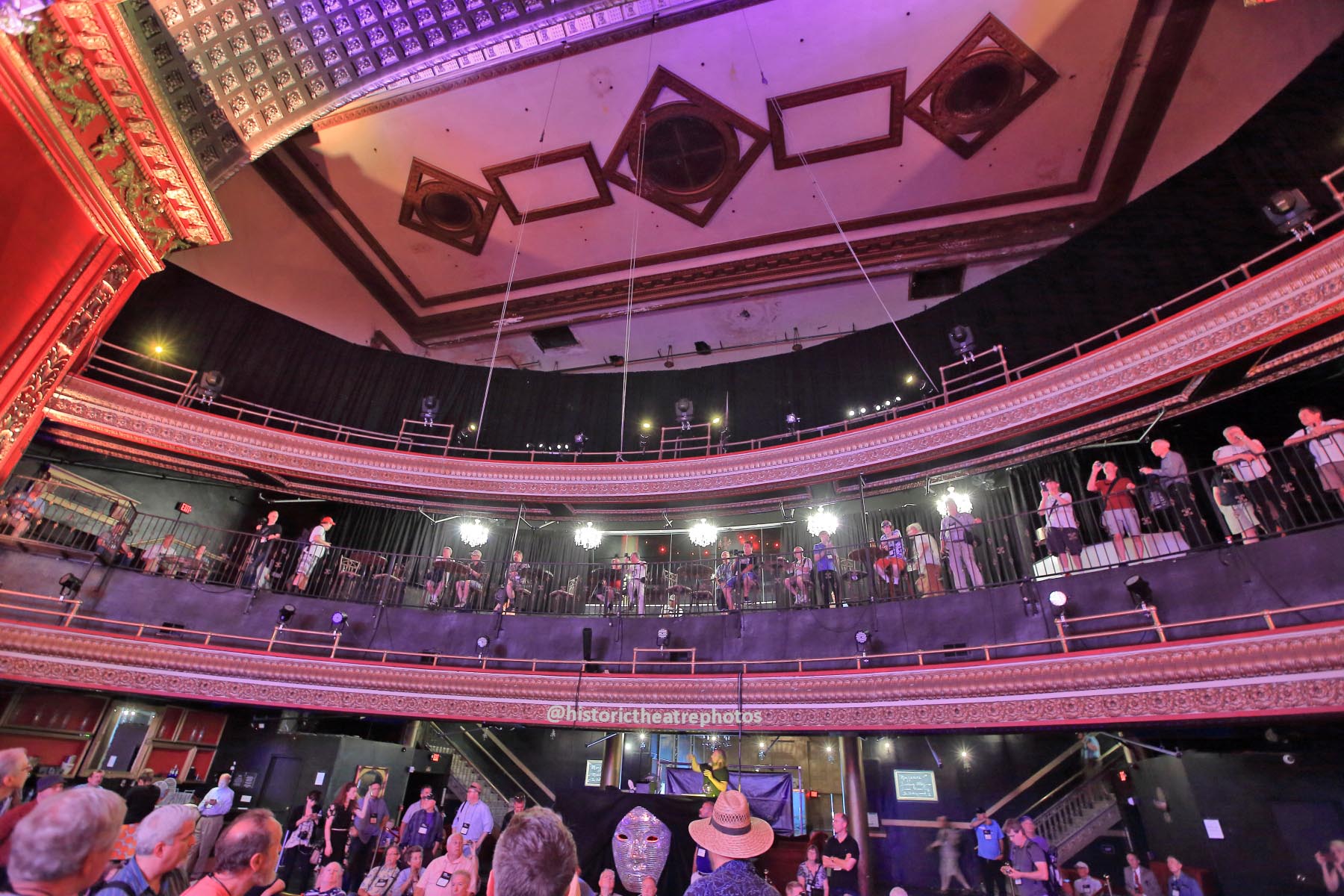 Mezzanine and Balcony levels as seen from the Orchestra level
