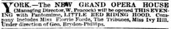 News of the theatre’s imminent opening, as printed in the 20th January 1902 edition of <i>The Daily Telegraph</i> (100KB PDF)