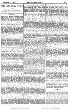 Report of the fire at Her Majesty’s Theatre in 1867, as printed in 13th December 1867 edition of <i>The Building News and Engineering Journal</i> (1.5MB PDF)