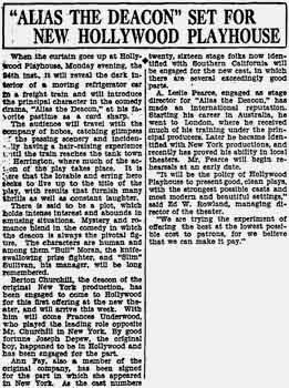 News of the new playhouse as printed in the 2nd January 1927 edition of the <i>Los Angeles Times</i> (70KB PDF)