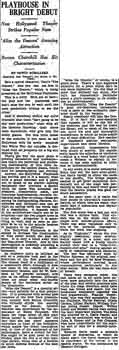 Review of the theatre’s opening as printed in the 26th January 1927 edition of the <i>Los Angeles Times</i> (180KB PDF)