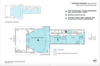 Architectural plans and section by <i>Jones Architecture</i> showing renovated space usage in 2016 (180KB PDF)