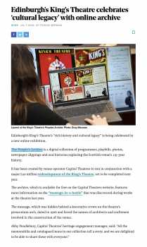 News of the launch of The People’s Archive, as reported in the 7th July 2025 edition of <i>The Stage</i> (930KB PDF)