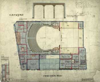 Drawing of the theatre from Frank Matcham’s firm, courtesy <i>Canmore</i> (JPG)