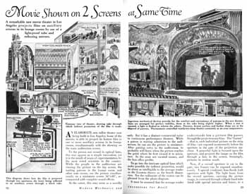 Article about the modern innovations at the theatre from the April 1931 edition of <i>Modern Mechanics and Inventions</i> (2MB PDF)