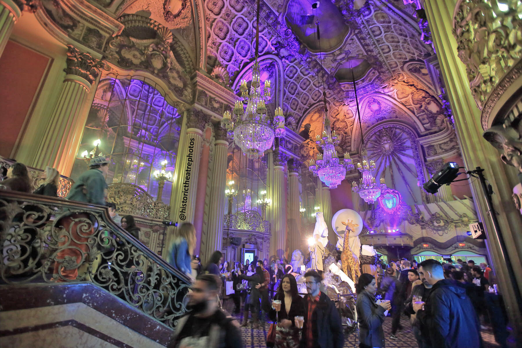 Los Angeles Theatre: Lobby during Night on Broadway 2017