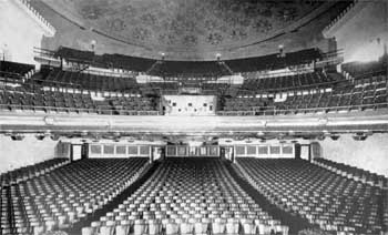 View from the Stage in 1918, clearly showing the Projection Booth located in the center of the Balcony (JPG)