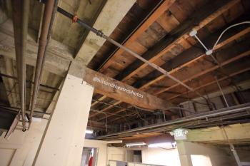 Million Dollar Theatre, Los Angeles, Los Angeles: Downtown: Basement showing transition of stage floor above between concrete and removable timbers to facilitate stage trapdoors