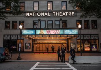 Exterior of the theatre at night