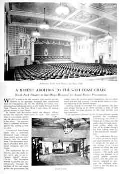 Review of the new theatre as printed in the 6th April 1929 edition of <i>Motion Picture News</i> (630KB PDF)