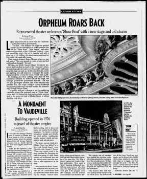 News of the theatre’s renovation, as printed in the 5th April 1998 edition of the <i>San Francisco Chronicle</i> (19MB PDF)