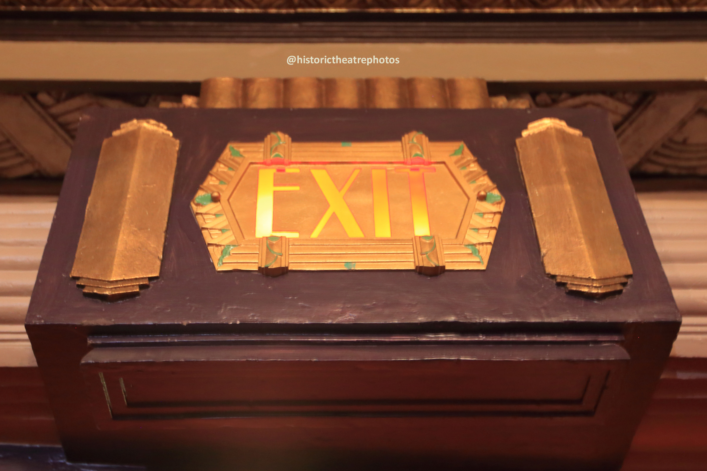 Pantages Theatre, Hollywood, Los Angeles: Hollywood: Exit Sign detail