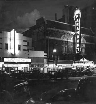 Theatre façade at night - photographer unknown (JPG)