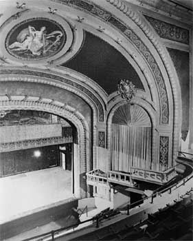 Auditorium, date unknown but post 1940s, note some semblance of the opera boxes has been returned (JPG)