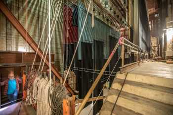 Pasadena Civic Auditorium, Los Angeles: Greater Metropolitan Area: Stage Left Fly Floor and Paint Bridge from Upstage Left