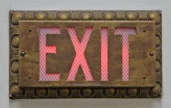 Pasadena Civic Auditorium, Los Angeles: Greater Metropolitan Area: Exit sign closeup