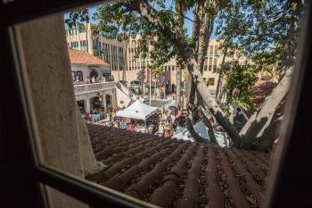 Pasadena Playhouse: View to Courtyard from Library