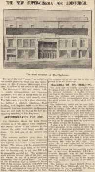 Details of the new Super-Cinema, as printed in the 22nd February 1928 edition of the <i>Edinburgh Evening News</i> (4.9MB PDF)