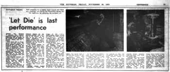 News of demolition of the building being vetoed, as printed in the 12th November 1972 edition of <i>The Scotsman</i> (530KB PDF)