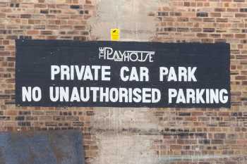 Edinburgh Playhouse, United Kingdom: outside London: Car Park Sign as photographed in early 2025, one of the last examples of the 1980s “Playhouse” logo