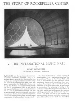 10-page article on the architectural features of Radio City Music Hall, as printed in the April 1932 edition of <i>The Architectural Forum</i> (4.5MB PDF)