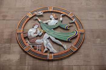 Radio City Music Hall, New York, New York: Art Deco roundel depicting song