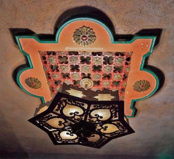 Rialto Theatre, South Pasadena, Los Angeles: Greater Metropolitan Area: Balcony Soffit Light Fixture closeup