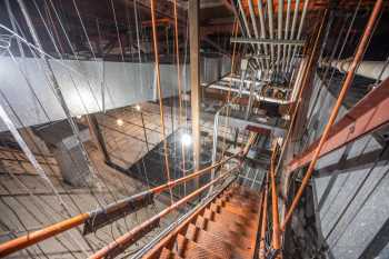 San Diego Civic Theatre, California (outside Los Angeles and San Francisco): Ceiling Catwalk showing platform (black) installed for “The Phantom of the Opera” chandelier workings