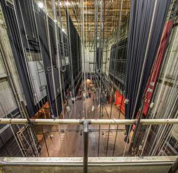 San Diego Civic Theatre, California (outside Los Angeles and San Francisco): Fly Floor / Loading Gallery view to Stage (panoramic)