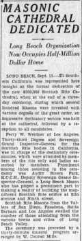 News of the cathedral’s dedication, as reported in the 12th September 1926 edition of the <i>Los Angeles Times</i> (200KB PDF)