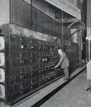 Lighting Switchboard at the Shrine Auditorium circa 1926, courtesy <i>Al Malaikah Shriners</i> (JPG)