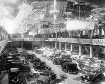 The Los Angeles Auto Show in February 1930 inside the Shrine Auditorium Expo Hall, from the <i>Los Angeles Public Library Herald Examiner Photo Collection</i> (JPG)