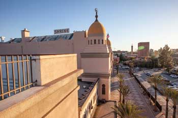 Shrine Auditorium, University Park, Los Angeles: Greater Metropolitan Area: Exterior from North