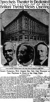 Review of the theatre and the opening night, as printed in the 25th August 1912 edition of <i>The San Francisco Call</i> (1.9MB PDF)