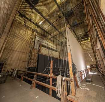 Spreckels Theatre, San Diego, California (outside Los Angeles and San Francisco): Stage Left Fly Floor and Paint Bridge from Upstage Left