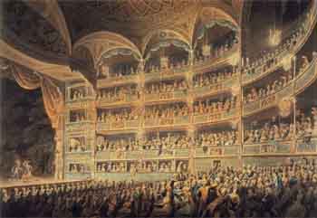 “Drury Lane Theatre”, a 1795 watercolor of the third theatre by Edward Dayes, held by the Huntington Library in California (JPG)