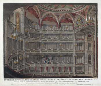 Engraving of the third theatre by John Winston, dated 27th September 1820.  Courtesy Victoria & Albert Museum (JPG)