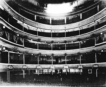 Galleries of the Theatre Royal as photographed circa 1897, from the Raymond Mander and Joe Mitchenson Theatre Collection, via British History Online (JPG)