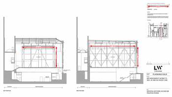 Theatre Royal, Drury Lane, London, United Kingdom: London: Paint Frame Measurements, drawing courtesy <i>LW Theatres</i>