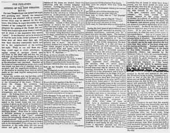 Review of the theatre’s re-opening night, as printed in the 27th October 1880 edition of the <i>Glasgow Herald</i> (480KB PDF)