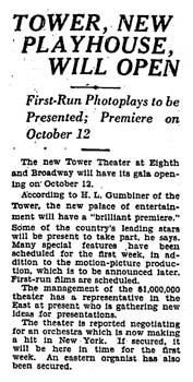 Opening announcement as printed in the 22nd September 1927 edition of the <i>Los Angeles Times</i> (210KB PDF)