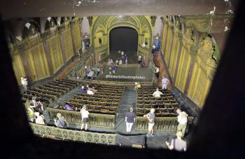 Tower Theatre, Los Angeles: View from Projection Booth (auditorium under high pressure sodium lighting)