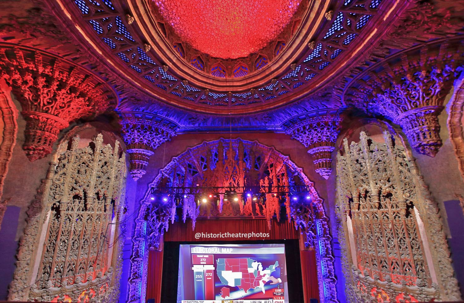 The United Theater on Broadway, Los Angeles: Election Night 2016 from Balcony center