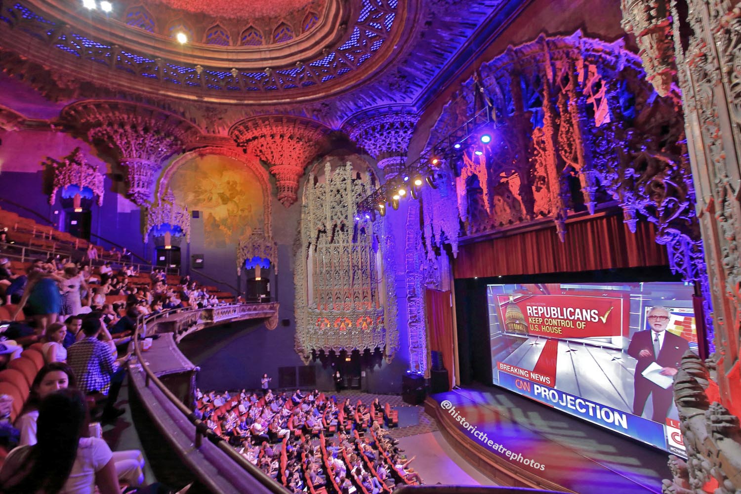 The United Theater on Broadway, Los Angeles: Election Night 2016 from Balcony right