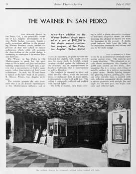 Four-page feature on the theatre as printed in the 4th July 1931 edition of <i>Motion Picture Herald</i> (3.7MB PDF)